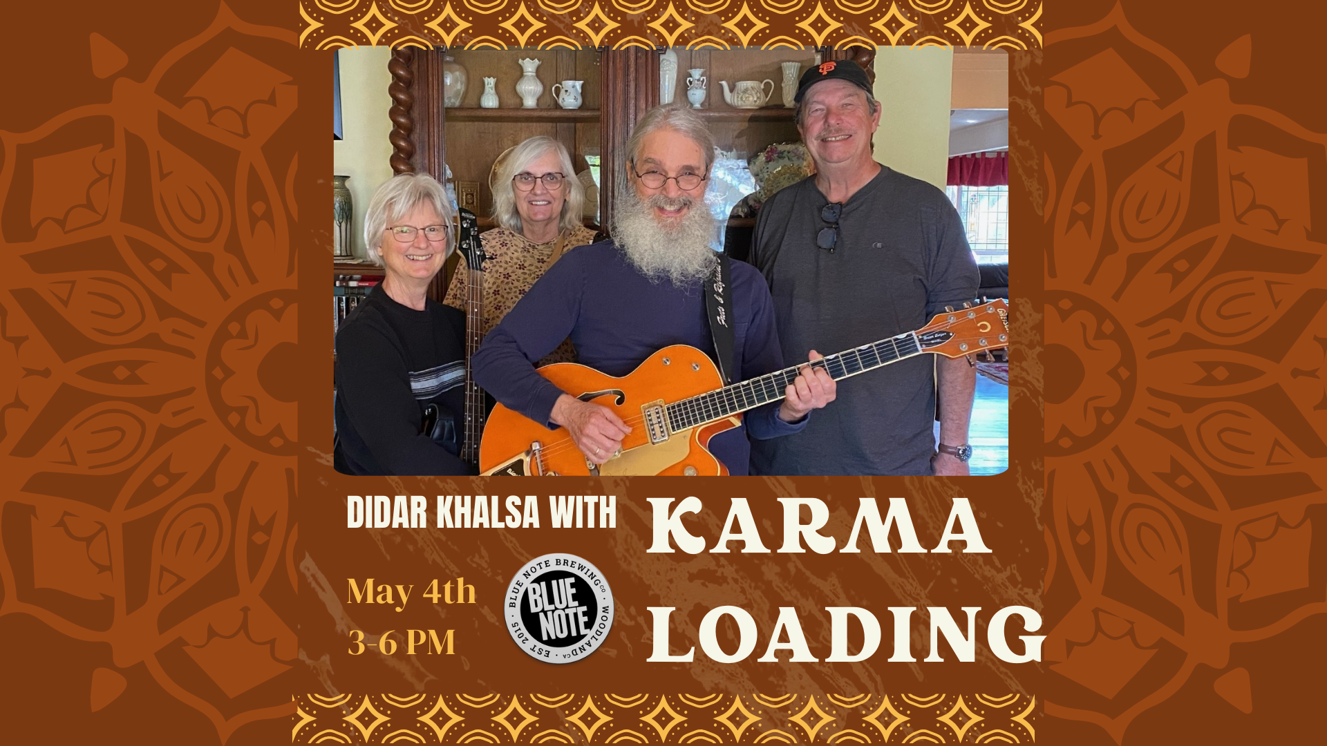 inforgraphic for live show by Karma Loading 4/4 3-6pm